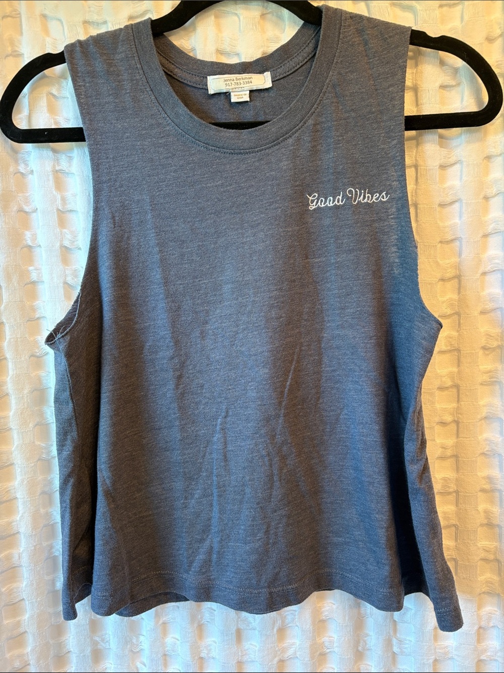 Spiritual Gangster Good Vibes Tank Top - Slate Blue